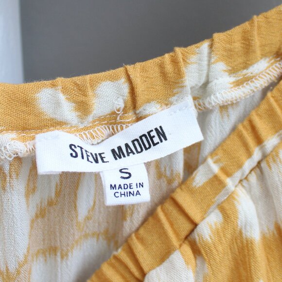 Steve Madden Tuscan Yellow Cream That's A Wrap Maxi Skirt Size Small - Picture 3 of 8